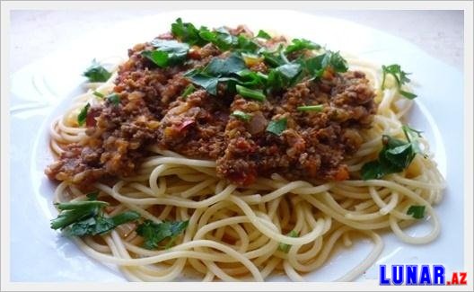 Dadli Qiyməli spagetti resepti