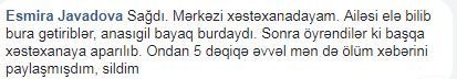 "Nəbzi qayıtmışdı, amma artıq keçindi..." - Səbinənin iş yoldaşı onun ölümünü təsdiqlədi